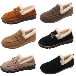 Cotton shoes fleece thickened women black brown gray khaki leather casual fashion trend trainers outdoor sports color6