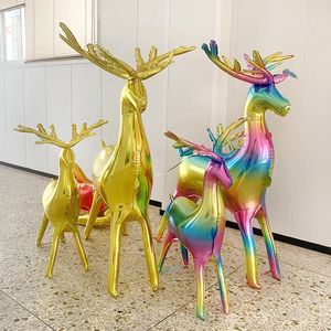 Noel Dekorasyonları 2 PCS Renkli Altın Serisi Daimi Büyük Küçük Elk Alüminyum Folon Balon Doğum Günü Partisi Bebek Duş Dekor 231024
