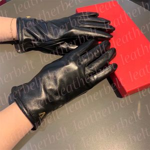 Luxury Sheepskin Gloves Women Touch Screen Mittens Outdoor Cashmere Leather Gloves Winter Driving Ski Glove