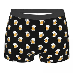 Underpants Funny Boxer Beer Foam Pattern Shorts Panties Briefs Men Underwear Boys Lover Breathable For Homme Plus Size