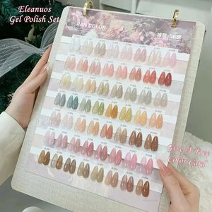 Nail Polish Eleanuos Ice Gel nail polish 56 Color Set Polishing Topcoat Semi permanent UV LED Skin Nude Salon Wholesale 231023