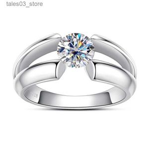 Wedding Rings LESF Women Solitaire Wedding Ring Genuine 925 Sterling Silver Ring 1 Carat D Color Moissanite Diamond Engagement Gift Q231024