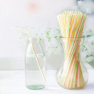 Disposable Cups Straws 400 PCS Flexible Plastic Drinking Straws-Assorted Colors