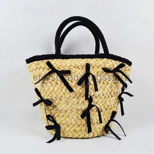 Borse a tracolla Borse Borsa da donna 2023 Nuova borsa di sapone di paglia Bowknot Ins Leisure Beach Oliva e borsa di sapone da viaggiostylishhandbagsstore