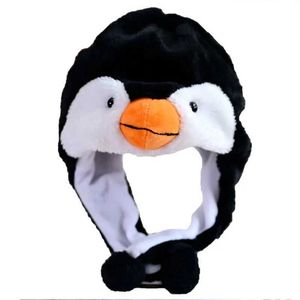 Gorro/bonés de crânio chapéu de pinguim chapéu de esqui animal earflap chapéu de pelúcia trapper chapéu de inverno bombardeiro chapéu com capuz lã earflap chapéu beaniel23/10/24