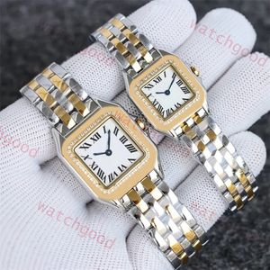 Mens Watch Tank Suqare Designer Watches 고품질 도금 금 Montre De Luxe Women Orologio 방수 Reloj 스테인레스 스틸 손목 시계 ES