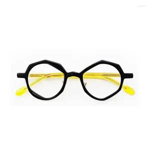 Sonnenbrille Rahmen Qualität Acetat Vintage Gläser Männer Myopie Optische Rezept Polygon Oval Brillen Rahmen Frauen Japanische Brillen