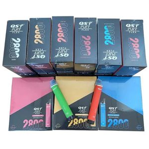 Novo QST Puff Flex 2800 Flex Descartáveis E-cigarros Vape puffs Descartáveis Vapes 8ml Pré-cheio 850mAh Bateria cigarro pods desechables