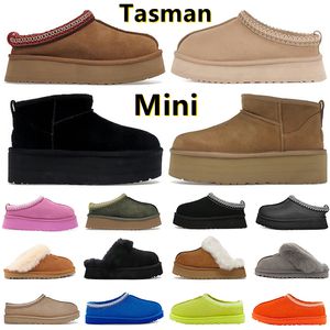 المصمم تسمان النعال النساء أحذية أسترالية كستناء الفراء الأسود غنم جلد البغال tazz امرأة الرجال Ultra Mini منصة Boot Australie Suede Winter Cankle Booties