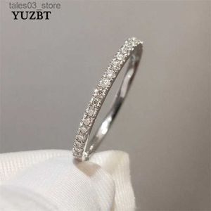 Pierścienie ślubne yuzbt 9k 10k białe złoto genialne wycięcie 0,3 karatów Tester Diamond Past D Color Moissanite Pierścień zaręczynowy Koreański styl Q231024