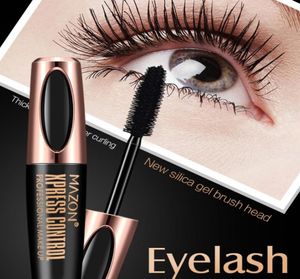 MACFEE 4D Silk Fiber Eyelash Makeup Waterproof Silicone Brush Head Mascara Förlängning tjockare Mascara Ship1295270