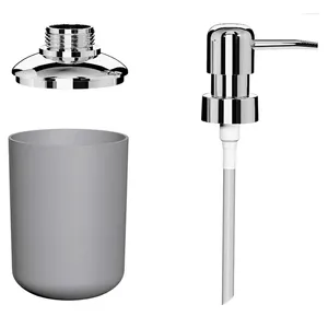 Badzubehör-Set, 8-teilig, Kunststoff, Badezimmer-Toilettenbürstenzubehör mit Zahnbürstenhalterbecher (grau)