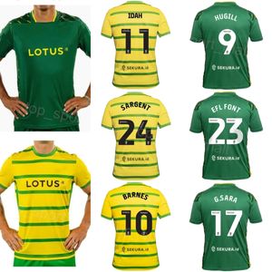 2023 2024 Club Team Norwich Soccer City Jersey 27 ROWE 11 IDAH 17 SARA 9 Sargent 16 Fassnacht 10 Barnes 3 Stacey 23 McLean 24 Duffy 6 Gibson Camisa de Futebol Kits Uniforme