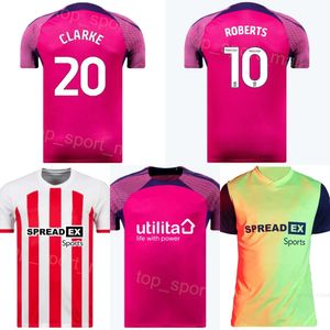 23-24 Club Team Soccer Sunderland Jerseys 20 Clarke 24 Neill 5 Ballard 7 Bellingham 39 Ekwah 21 Pritchard 32 Hume 21 Pritchard 10 Roberts Football Shirt Kits Pink White