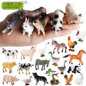 Other Toys New 12pcs Farm Animal Figurines Poultry Sets Action Figures Horse Cow Dog Duck Sheep Cock Model Education Toys for Children GiftL231024