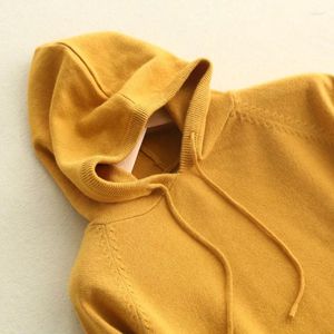 Swetry damskie koreańskie luźne bluza z kapturem dla kobiet wełniane bluza z kapturem na długi rękaw