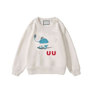 Erkek kızlar yuvarlak boyun sweatshirt ince sonbahar çocuklar kapüşonlu yeni mektup basılı çocuk bebek kazak moda çocuk üst csd2310238