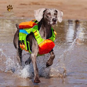 Abbigliamento per cani Giubbotto di salvataggio per cani Giubbotto di sicurezza Abbigliamento per cani Costume da bagno per cani Vacanze estive Oxford Giubbotto riflettente traspirante per cani sportivi 231024