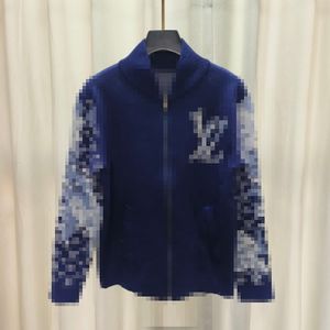 Women's Sweaters 2023 Blue Letter Print Cardigan Brand Same Style