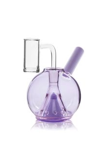 Vintage GRA Lavender Globe Rig Glass Bong Water Rökning Pipe Kvalitet Hookah Bong Original Glass Factory Made Can Put Customer Logo av DHL UPS CNE