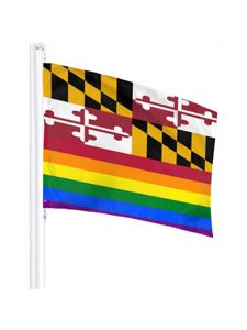 Maryland LGBT Gay Pride Flags Banners 3039 x 5039ft 100D Polyester Vivid Color With Two Brass Grommets4592133