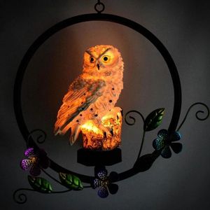 Garden Decorations Solar LED Owl Hanging Waterproof Outdoor Garden Resin Pendant Light Waterproof Yards Patios Decoration Lighting 231023