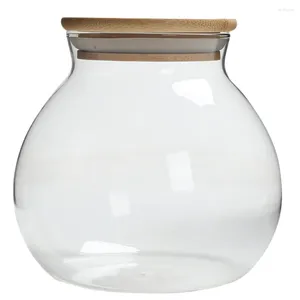 Storage Bottles Glass Jar Snack Container Tea Candy Go Food Containers Lids Round