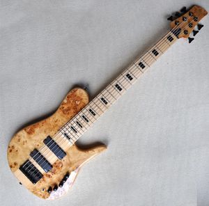 6 String Boyun-gövde Elektrikli Bas Gitar Siyah donanım ile logo/renk özelleştir