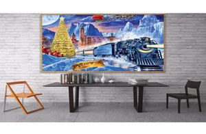 Intero 5D Polar Express Train Natale Pittura piena di diamanti kit punto croce arte Scenic vernice 3D da diamanti3882993