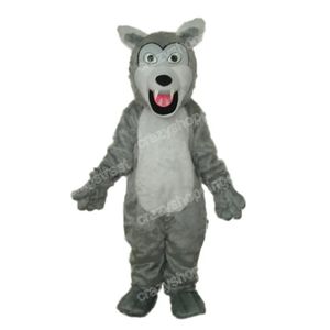 Halloween cinza lobo mascote traje dos desenhos animados roupas de natal carnaval vestido ternos adultos tamanho unisex festa de aniversário ao ar livre outfit