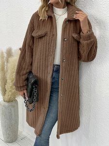 Womens Jackets Winter Plush Jacket Women Vintage Long Fluffy Female Fashion Elegant Faux Fur Outerwear Ladies Casual Loose Coats 231024