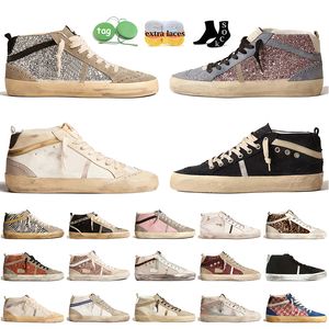 Top Leather Suede Mid Star 여자 신발 남자 신발 Designer Shoes Lilac Glitter Silver Pink Gold Vintage Italy Brand Canvas Trainers Platform Sneakers