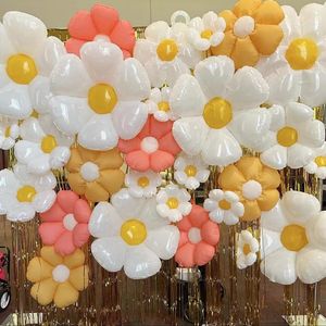 Christmas Decorations Pink Yellow White Daisy Flower Foil Balloons Plumeria Helium Ball Wedding Birthday Party Decoration Baby Shower P o Props 231024