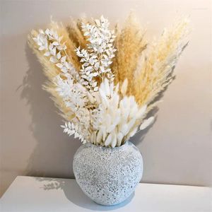 Dekorative Blumen, getrocknet, natürliches Pampasgras, Phragmites-Pflanzen, Mariage-Blumenstrauß für Hochzeit, Party, Zuhause, Tisch, Garten, Dekoration im Freien