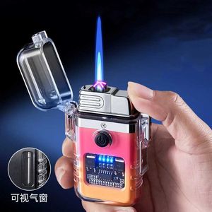 Lighters Waterproof Lighter Windproof Lighter Butane Gas Turbo Electric Transparent Plasma ARC USB Rechargeable Lighters Outdoor Camping