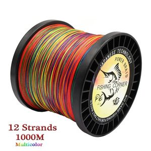Braid Line 12 Strands 1000m Braided Multifilament 25230LB Multicolor Super Strong Japan PE Saltwater Fishing Wire 231023