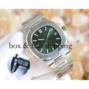 Aaaa pp5711 40 mm męskie zegarki automatyczne zegarek mechaniczny z powrotem przezroczystą niebieską tarczę pp5711 9015 sport Pake944 Montres de Luxe