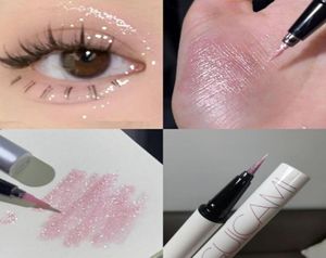 Diamond Glitter Eyeshadow Eyeliner Pencil Face Makeup Highlighter Long lasting Matte Pink Silkworm Champagne Gold Eyeliner Pen8480348