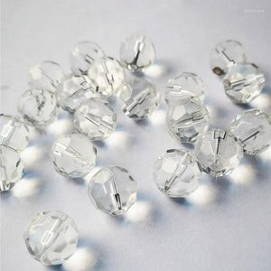 Lustre en cristal de différentes tailles, 10 pièces/lot, pierres de verre à facettes, perles rondes légères, ornements suspendus pour bricolage, fabrication de décor