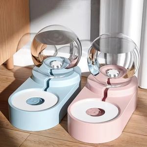 Dog Bowls Feeders 1.8L Bubble Pet Bowls Food Automatic Feeder Fountain Water Drinking For Cat Dog Kitten Feeding Container Pet Supplies 231023