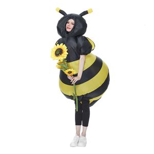 Cosplay Eraspooky Engraçado Adulto Iatable Bumble Bee Traje Animal Honeybee Cosplay Outfit Festa de Halloween para Homens Mulheres Fantasia Dresscosplay