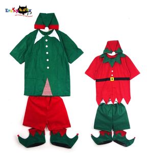 cosplay Eraspooky Simple New Year Clothes Adult Kids Christmas Elf Cosplay Santa Claus Helper Costume Carnival Party Family Fancy Dresscosplay