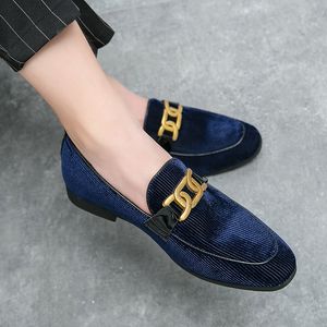 Loafers for Men corduroy pommel Mens Formal Shoes Dancing shoes Size 38-48