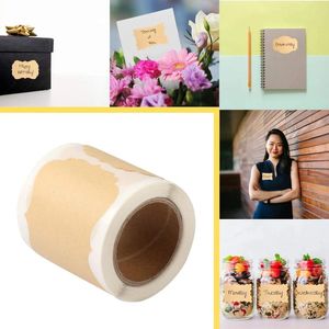 Adesivos de parede 100-500pcs Natural Kraft Handmade Scrapbooking Canning Etiquetas Escrever em adesivo em branco para produto de etiqueta de presente