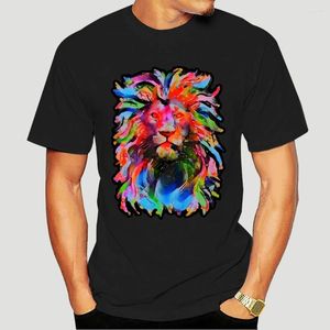 Homens Camisetas Design T-shirt Lion Art Camisa Mens Camisetas Tecido de Algodão Homens Europa Gráfico Tee Manga Curta Roupas Atacado 8734A