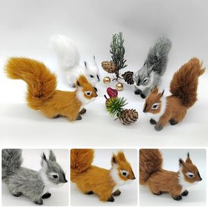 Decorative Objects Figurines Mini Simulation Squirrel Plush Animal Ornament Christmas Table Decorations Children Birthday Gift Cute Miniatures Craft 231023