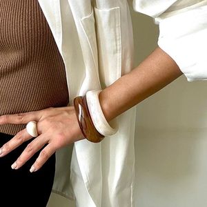 Квадратный массивный браслет из акриловой смолы для женщин, минималистичные геометрические летние ювелирные изделия в дофаминовом стиле