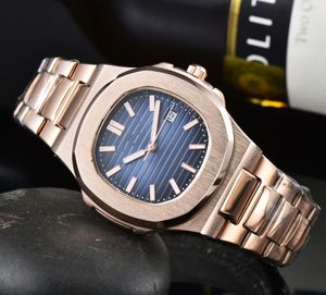 Mens Rose Gold 40mm Quartz Watches Men with Box och Sapphire Glass Women Watch Designer