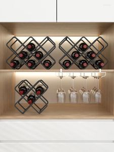Armazenamento de cozinha rack de vinho tinto decoração luz luxo high-end titular treliça quadro diamante garrafa doméstica