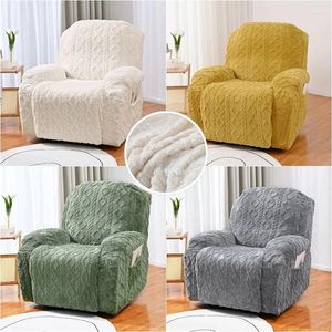 Chair Covers Plush Thicken Recliner Sofa Cover For Living Room Warm Velvet Lazy Boy Slipcover Couch Mat Non-Slip Elastic Protector